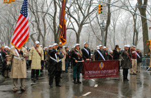 Fordham alumni pictured during last year's parade. (Connor Ryan)
